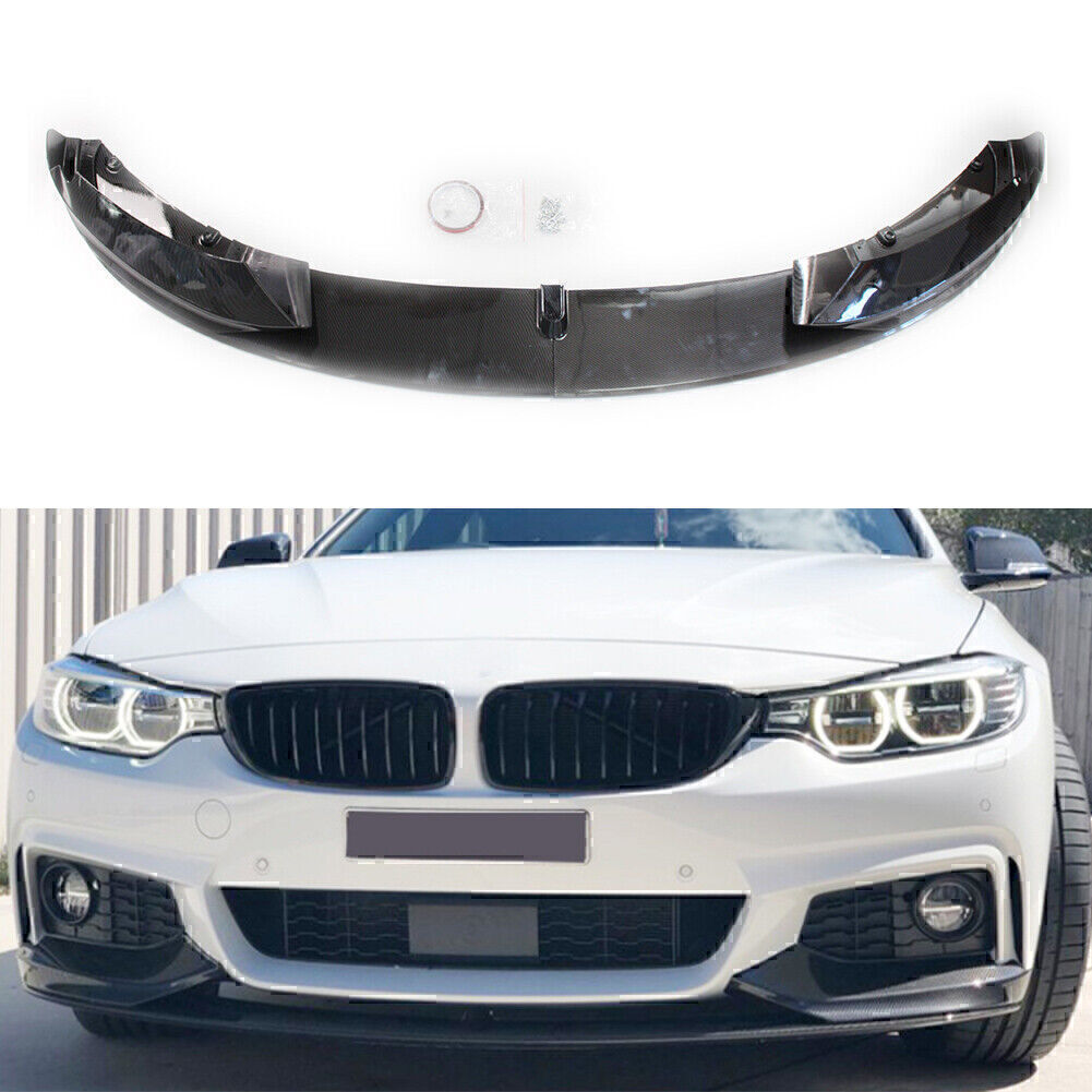 ya 4 6.17 Carbon Fiber ABS Front Bumper Lip for BMW F32 F33 F36 4 Series M Sport 2014-20