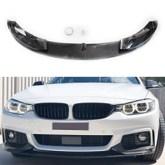 ya 4 6.17 Carbon Fiber ABS Front Bumper Lip for BMW F32 F33 F36 4 Series M Sport 2014-20