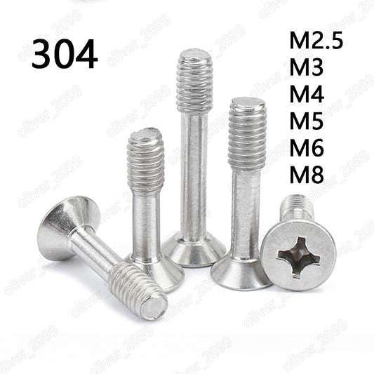304 Stainless Steel Phillips Countersunk Head Screws With Waisted Shank M2.5-M8