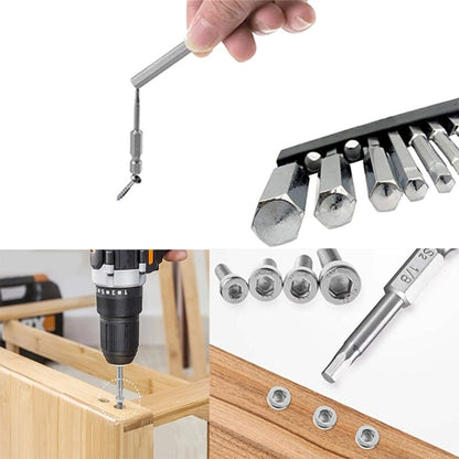 ya 26 10Pcs Screwdriver Bits Steel 5/64 3/32 7/64 1/8 9/64 5/32 3/16 7/32 1/4