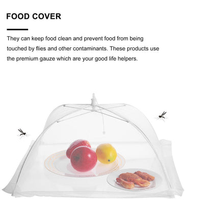 ya 26 6 Pcs Folding Mesh Food Covers Dust Proof White Gauze Food Tents 