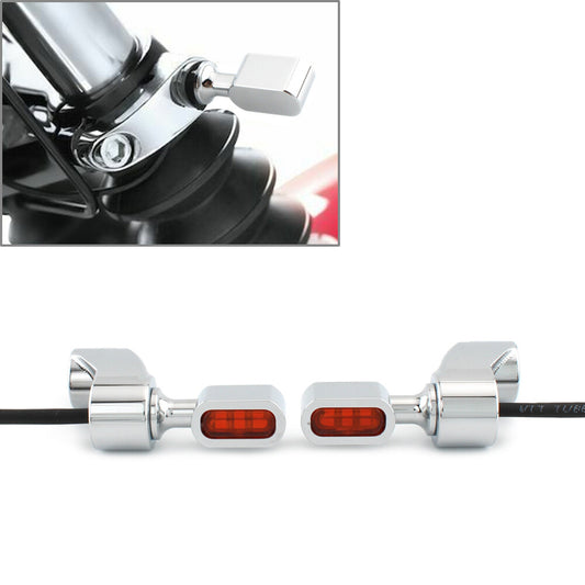 ya 5 6.16.2 Front Fitk Turn Signal Indicator Light Lamp Chrome+Orange Fit for Harley FXR 1987-00