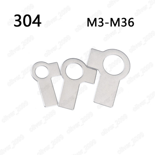 304 Stainless Steel Tab Washers With Long Tab and Wing M3 M4 M5 M6 M8 M10 M36