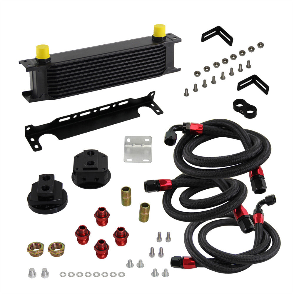 ya 5 8.7 Universal 10 Row AN10 7/8-14 UNF Oil Cooler Kit Relocation Adapter Bracket Kit
