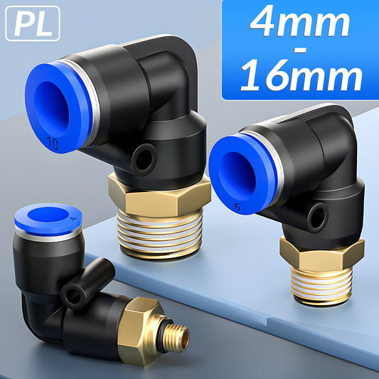 Male Swivel Elbow Pneumatic Push in Fittings BSPP Parallel Threads Metric 4-16mm