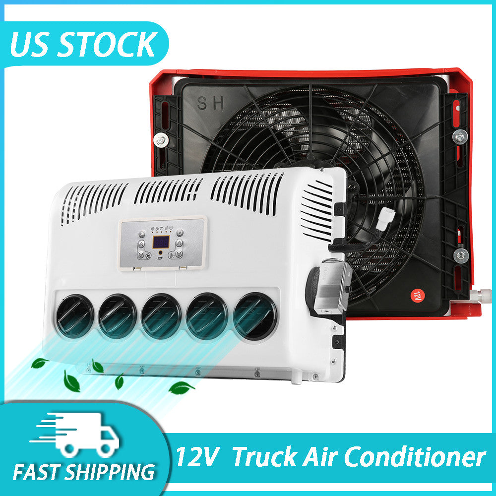 ya 1 7.7 12V Car RV Caravan Split A/C For Engineering Truck Bus Universal Air Conditioner