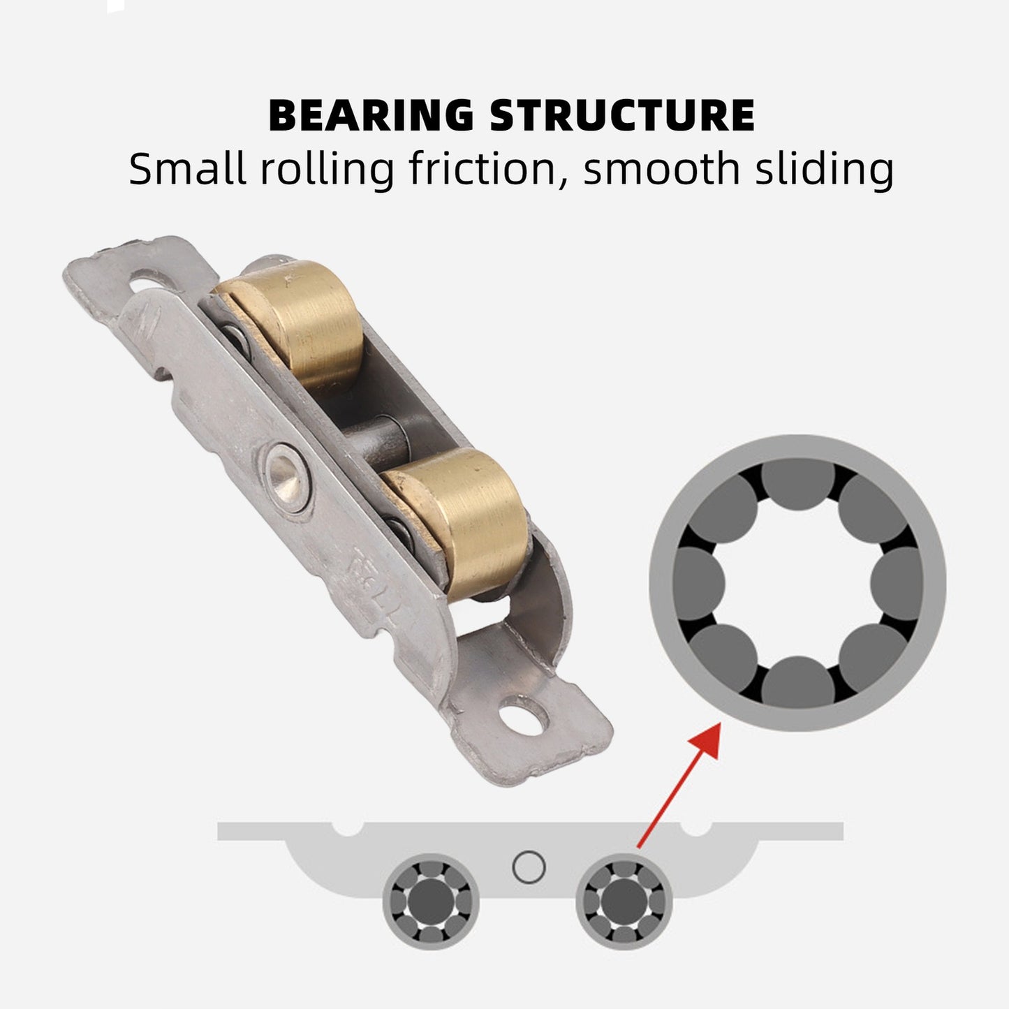 ya 14 4PCS Sliding Patio Door Roller Assembly Stainless Steel Copper Ball ing