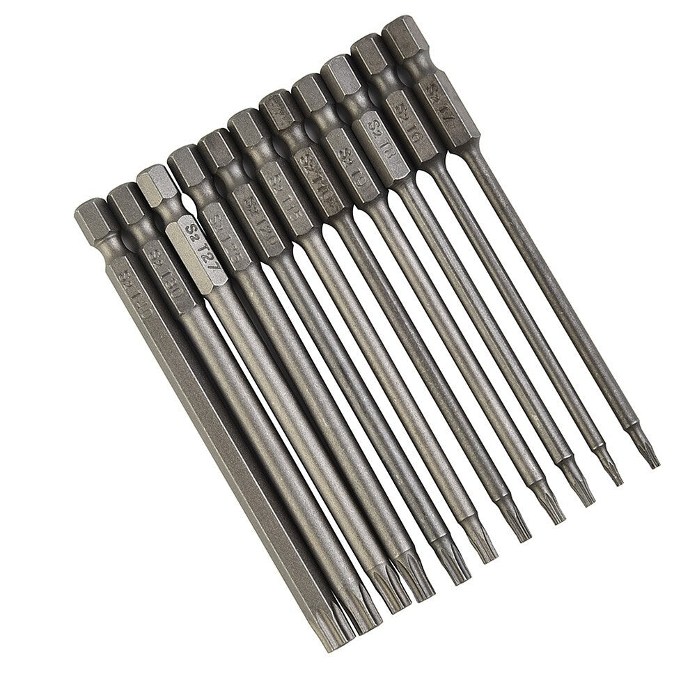 ya 26 11pcs For Torx Screwdriver Bit Set Hex Security Magnetic Head 100MM Extra Long