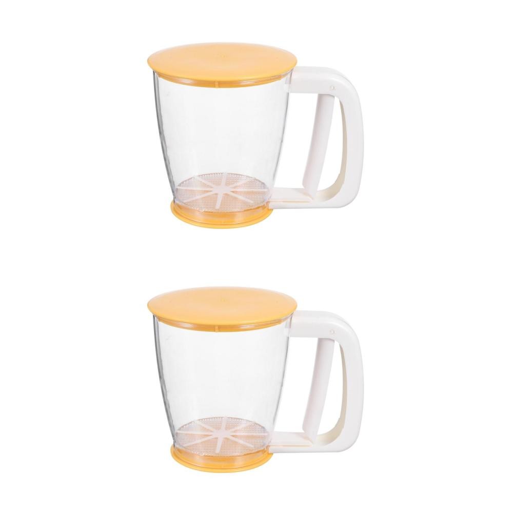 ya 1 7.4 2 Pack Handheld Flour Sieve Baking Sifters with Handle Fine Mesh Pastry Cup
