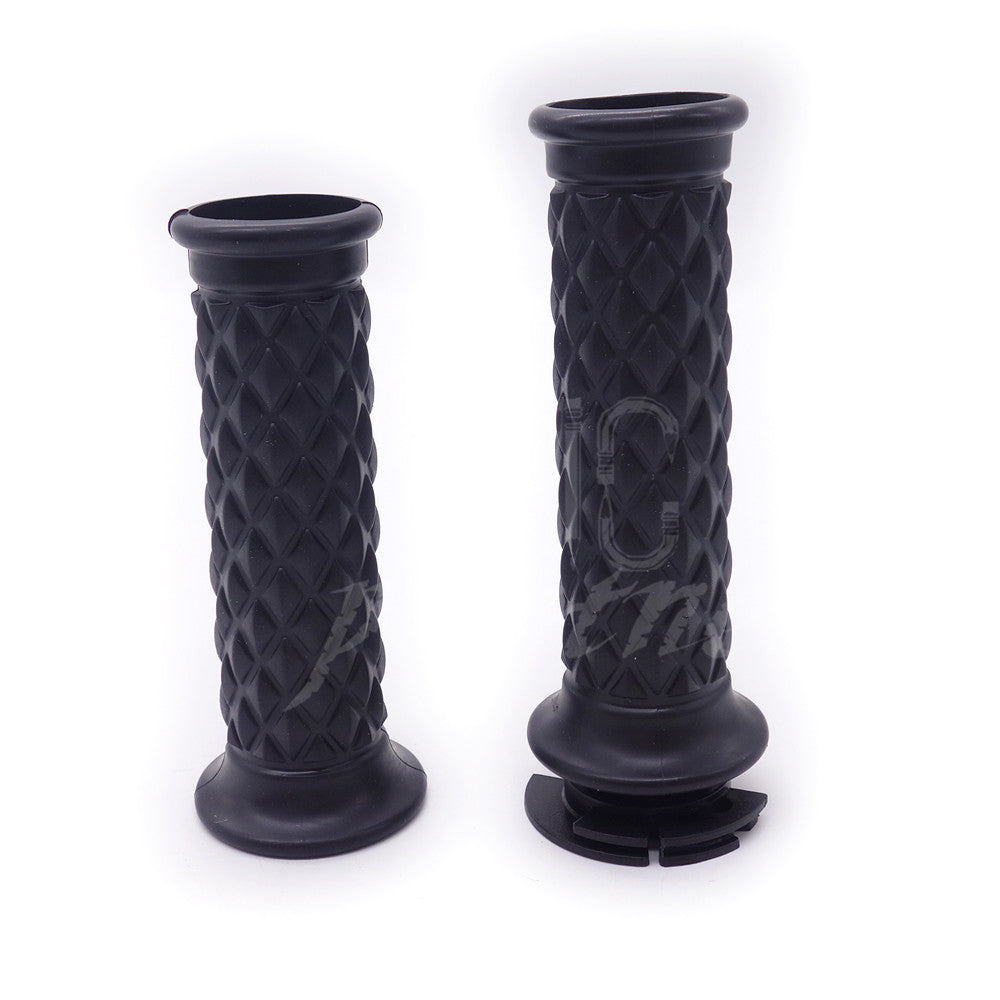 ya 5 8.7 7/8 Black Motorcycle Hand Grip Throttle Handlebar Open Bar End Chopper Bobber