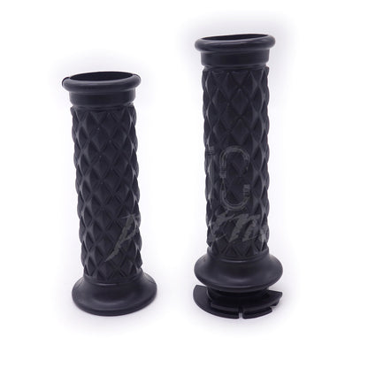 ya 5 8.7 7/8 Black Motorcycle Hand Grip Throttle Handlebar Open Bar End Chopper Bobber