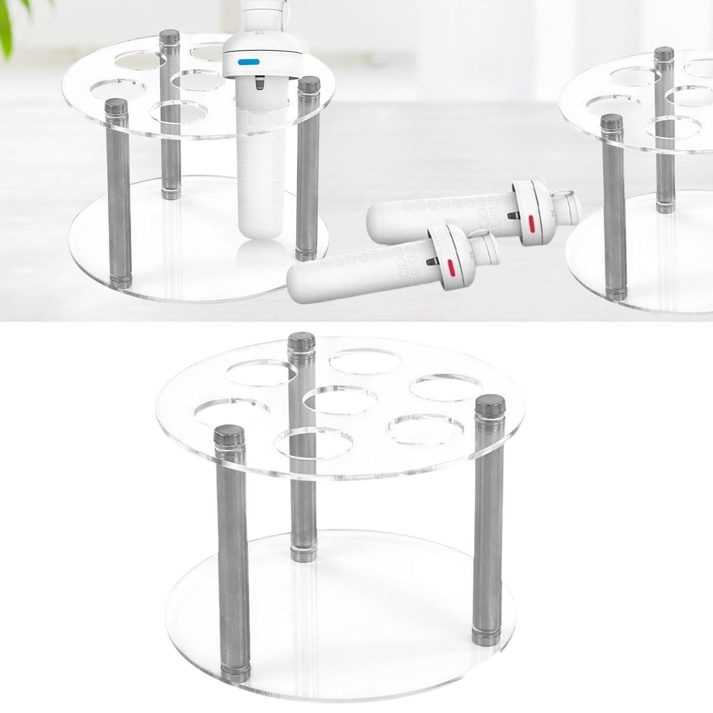 ya 25 Flavor Cartridge Holder Acrylic Water Bottle Stand Case Round Support Stand