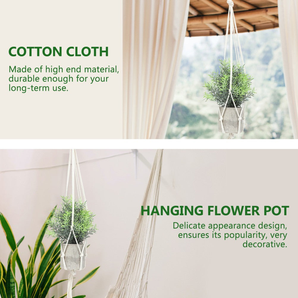 ya 14 4pcs malist Macrame Indoor Hanging Planter Rack Indoor and Outdoor Planter