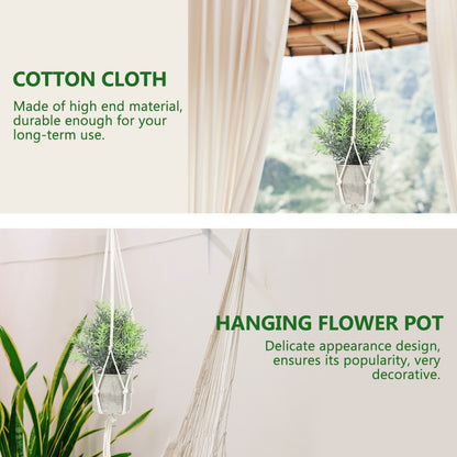 ya 14 4pcs malist Macrame Indoor Hanging Planter Rack Indoor and Outdoor Planter