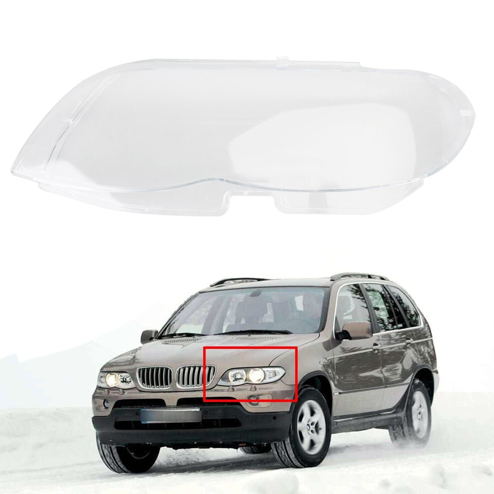 ya 1 8.5.1 Left Headlight Shell Headlight Lens Plastic Cover For X5 E53 2004-2006 SG