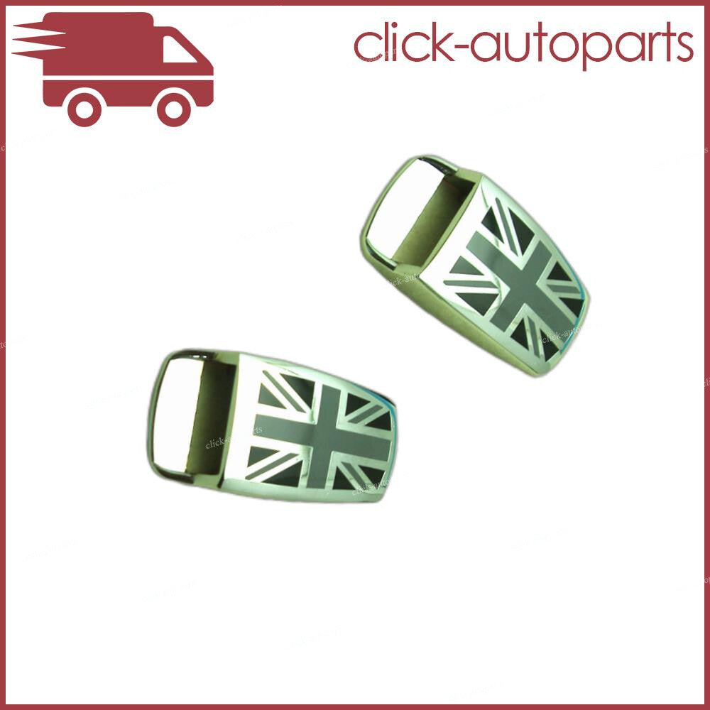 ya 13 2pcs Gray Windshield Washer Wiper Spray Nozzle Cover Union Jack Fits for Mini Cooper