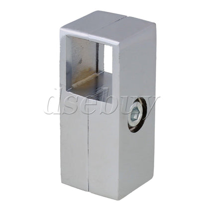 ya 14 2 Pieces Silver 2 Way Square Tube Connector Clamp Rack Fitting for 2.5cm Pipe