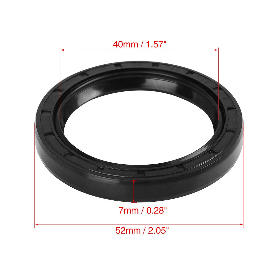 ya 5 8.7 40mm x 52mm x 7mm Black Rubber Cover Double Lip TC Oil Shaft Seal