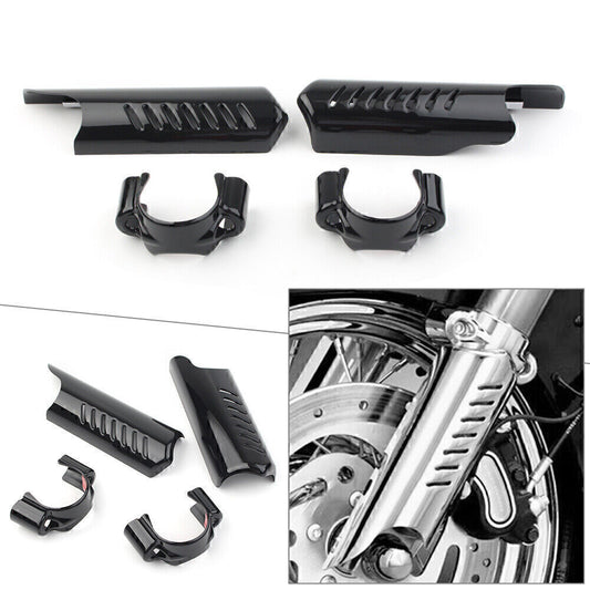 ya 4 6.17.2 2x Fork Lower Leg Deflectors Shield Cover Black Fit for Harley Softail Dyna FL FXSTB