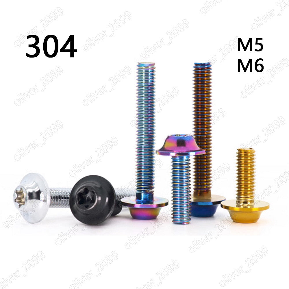 304 Stainless Steel Torx Soket Flying Saucer Head Screws M5 M6 Motorcycle Refit