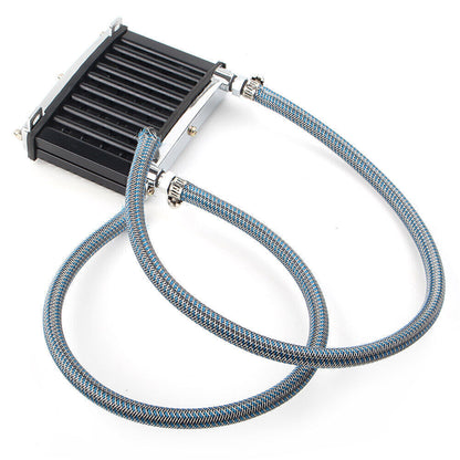 ya 5 8.7 Motorcycle Engine Oil Cooler Cooling Radiator Kit for 125CC 140CC 150CC Black