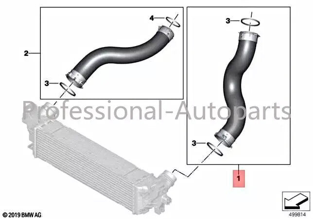 ya 1 8.5.2 11618580078 Charging air hose pipe for X3 G01 G02 G08 X3 18d 20dX 20i 20iX