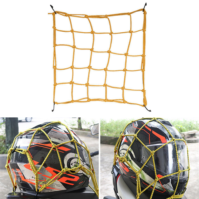 ya 12 5.21 40*40CM Upgraded Reflective Motorcycle Elasticated Luggage Cargo Net Yellow