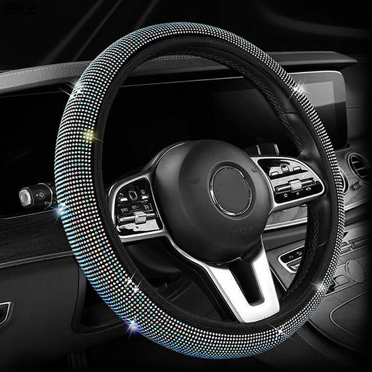 ya 1 7.3 Diamond Steering Wheel Cover with Crystal Universal Fit 15'' Car Wheel Protector