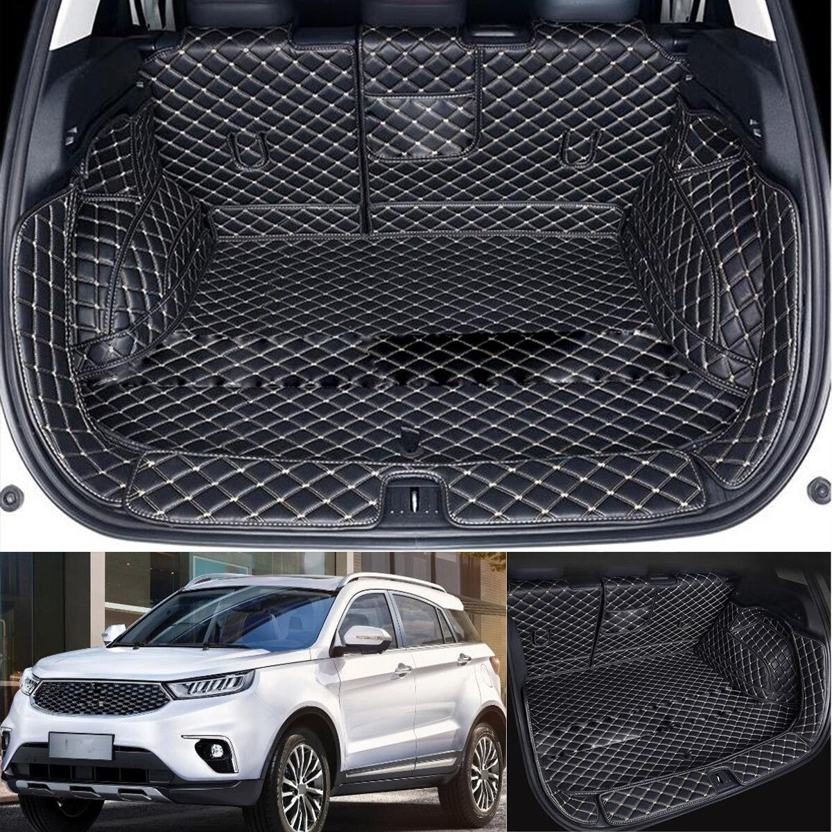 ya 7 6.10.3 Car Leather Boot Cargo Liner Tray Rear Trunk Floor Mat for Ford Territory 2019+