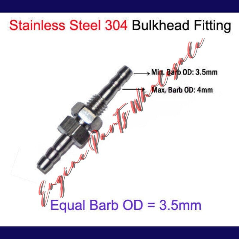 ya 18 7.30.3 Stainless Steel Bulkhead Fitting Barb Tube Connector Bulk Inch13179