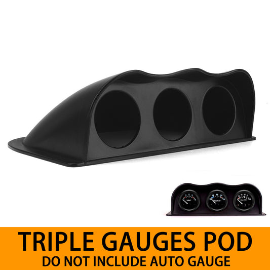 ya 1 7.8 2'' 52mm Car Triple Dash Gauge Meter Pod 3 Hole Dashboard Mount Holder Pod Black
