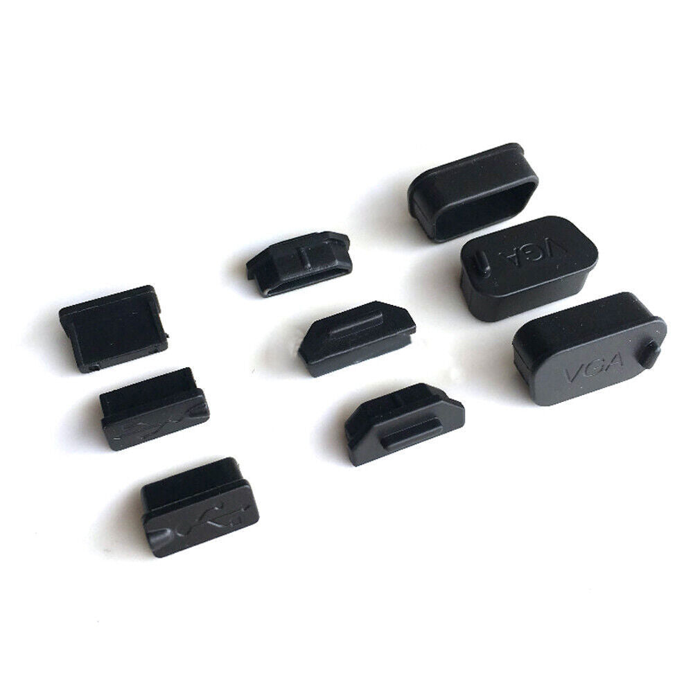 Rubber Protective Covers for USB, HDMI, VGA, DVI Ports - Anti-Dust & Waterproof