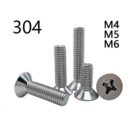 304 Stainless Steel Phillips Countersunk Flat Head Machine Screws M4 M5 M6 Bolt
