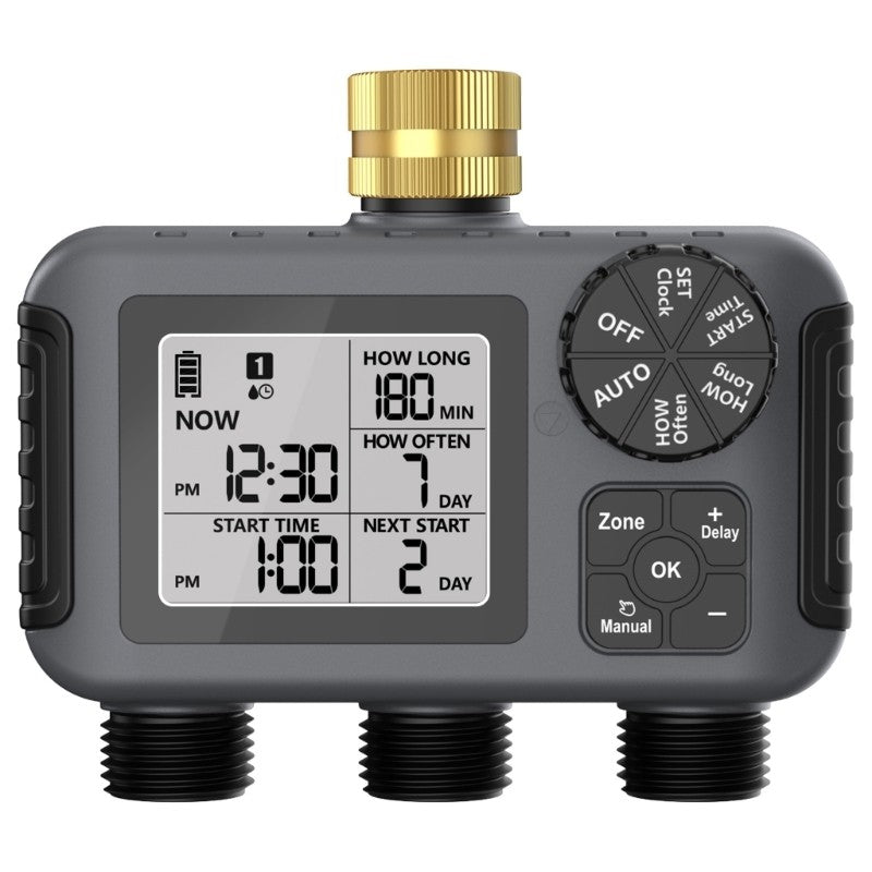 ya 14 Automatic Plant Watering Device Double Hose Timer Large Display For Outdoor