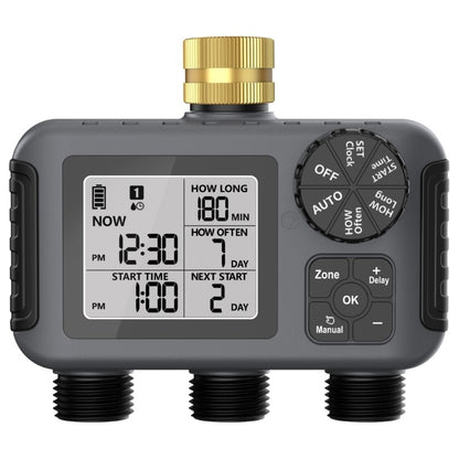 ya 14 Automatic Plant Watering Device Double Hose Timer Large Display For Outdoor
