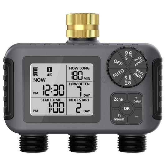ya 14 Automatic Plant Watering Device Double Hose Timer Large Display For Outdoor