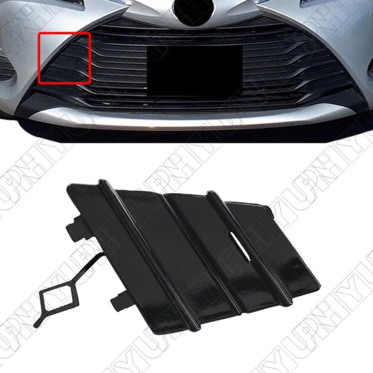 ya 27 6.18 Glossy Black Car Front Bumper Tow Eye Hook Cover for Toyota Yaris LE 2017-2019