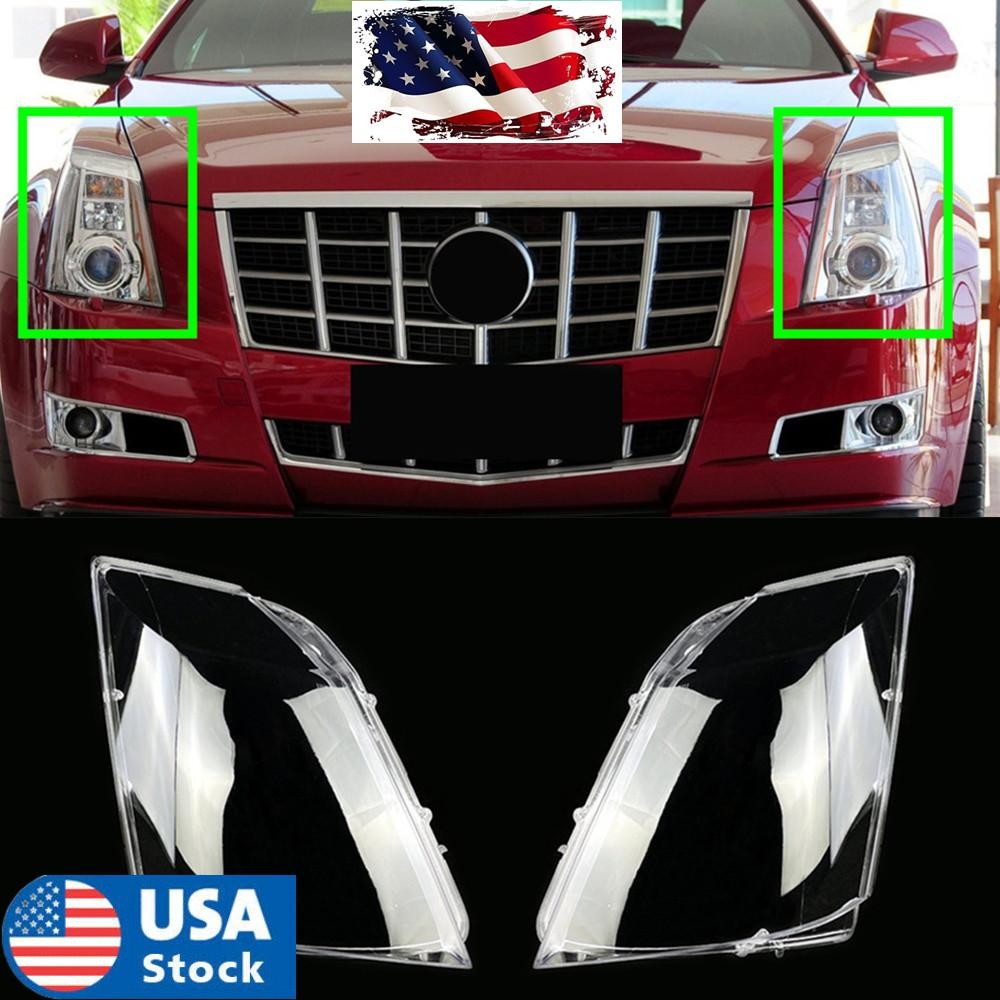 ya 13 5.27.2 New High Quality Guaranteed Pair Headlight Lens Cover for Cadillac CTS 2008-2013