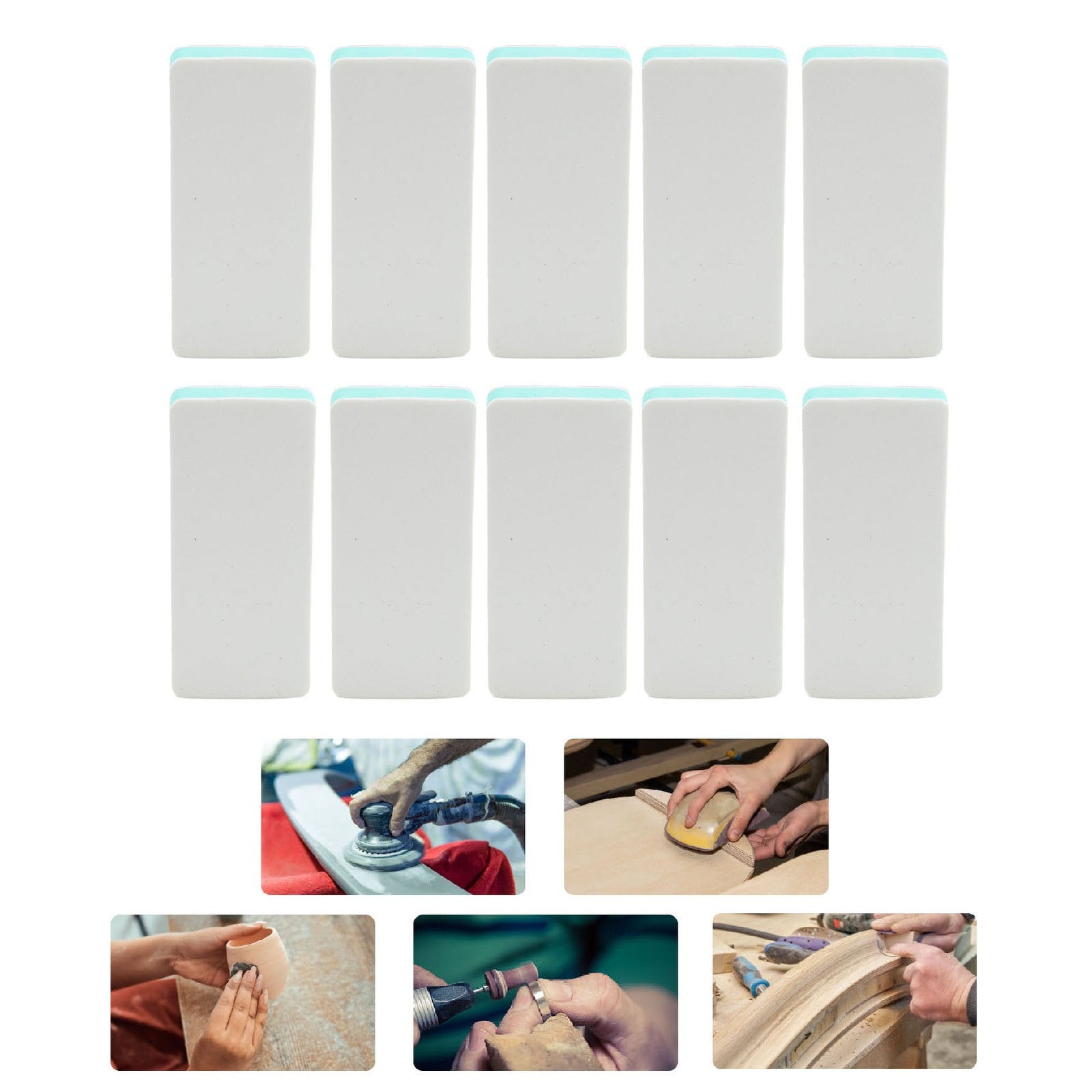 ya 14  10pcs Double Sided Sanding Sponge 1000 5000 Grit Re ble Hand Sander Block