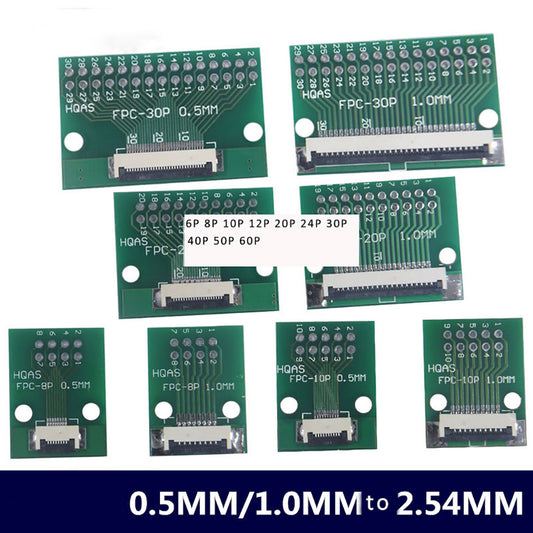 FPC/FFC Flat Flexible Cable Adapter Board Connectors 0.5mm 1.0mm to DIP 2.54mm