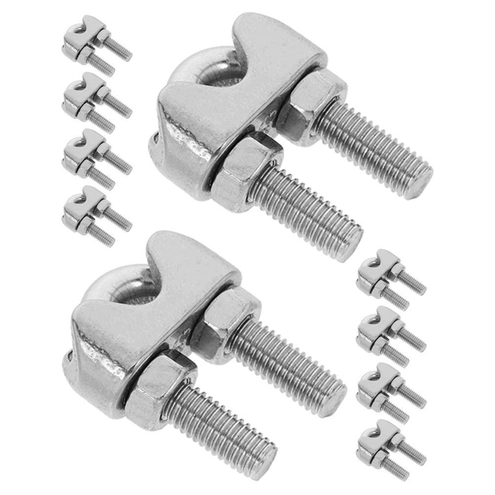 ya 26 10 Pcs Stainless Steel U-shaped Rope Clamp Clamps for Wire Cable