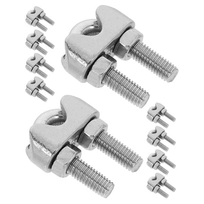ya 26 10 Pcs Stainless Steel U-shaped Rope Clamp Clamps for Wire Cable