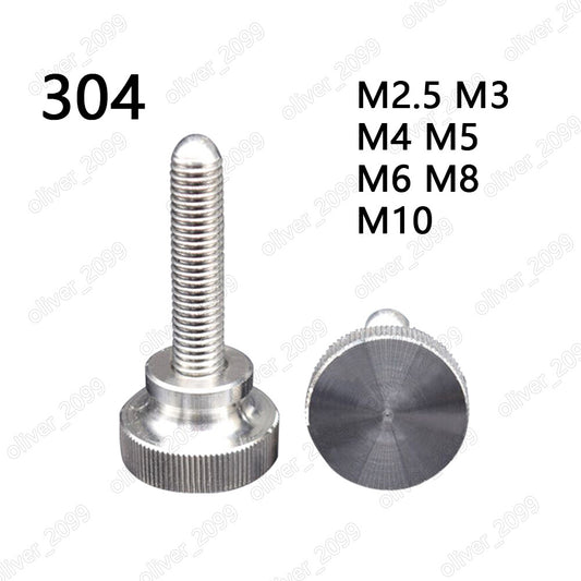 304 Stainless Steel Knurled Thumb Screws M2.5 M3 M4 M5 M6 M8 M10