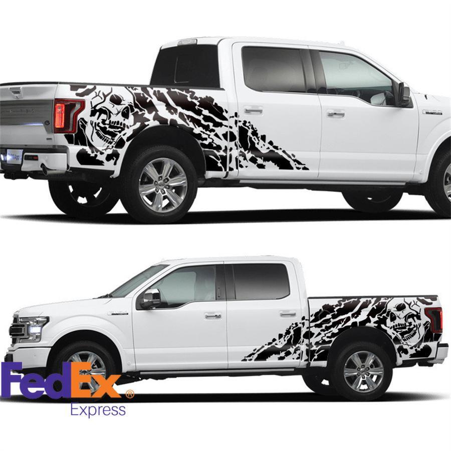 ya 3 6.23 Pair New Black Car Skull Decal Vinyl Sticker For Pickup for Dodge 4x4 Off Road for GMC