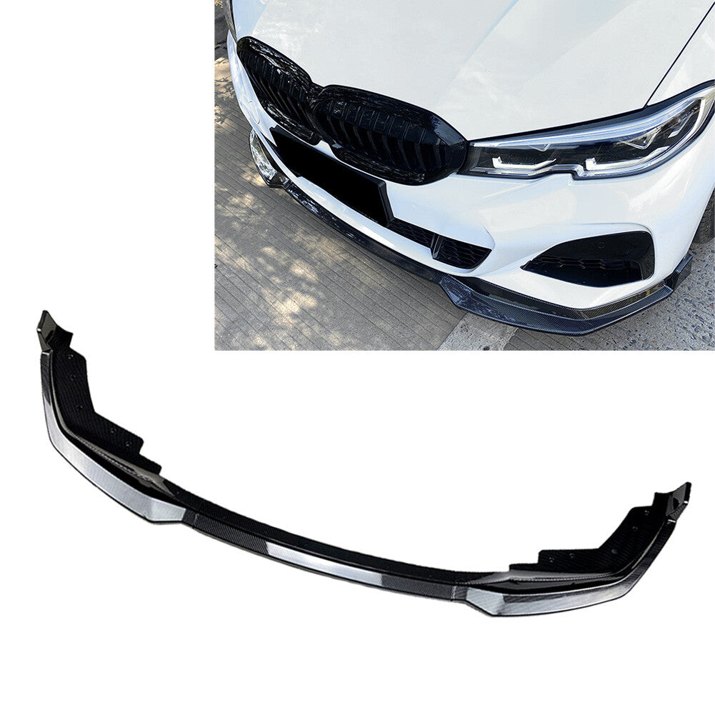 ya 4 6.17 Front Bumper Lip Spoiler Splitters Carbon for BMW 3 Series G20 M Pack 2019-2022