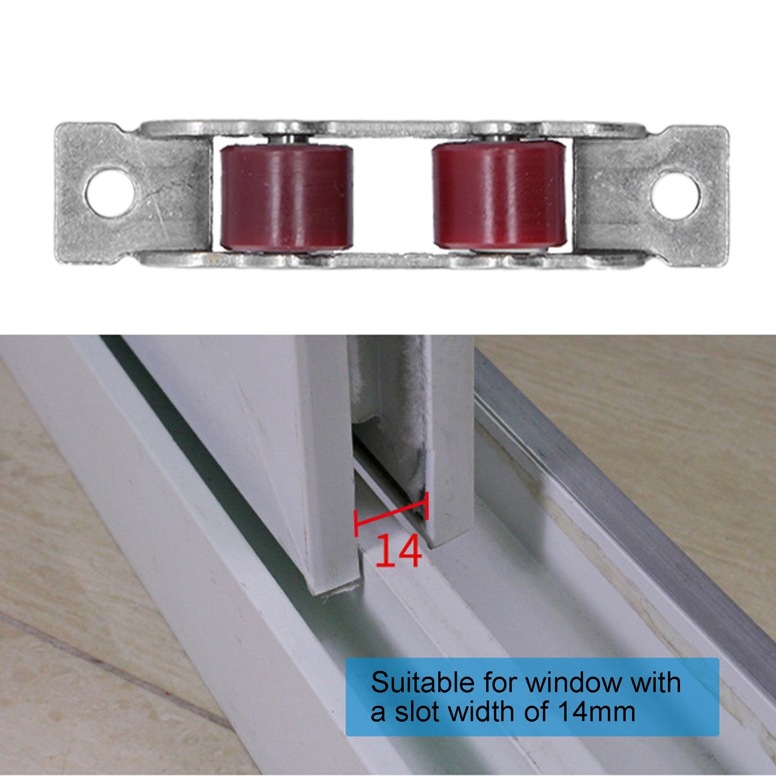 ya 14 4Set Push Pull Window Pulley With Screws Double Wheel Sliding Window Door