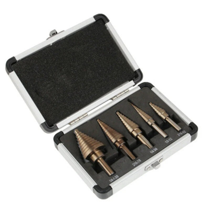 ya 25 Multiple Hole 50 Sizes Step Drill Bit Set Aluminum Case Metal Drilling Tools