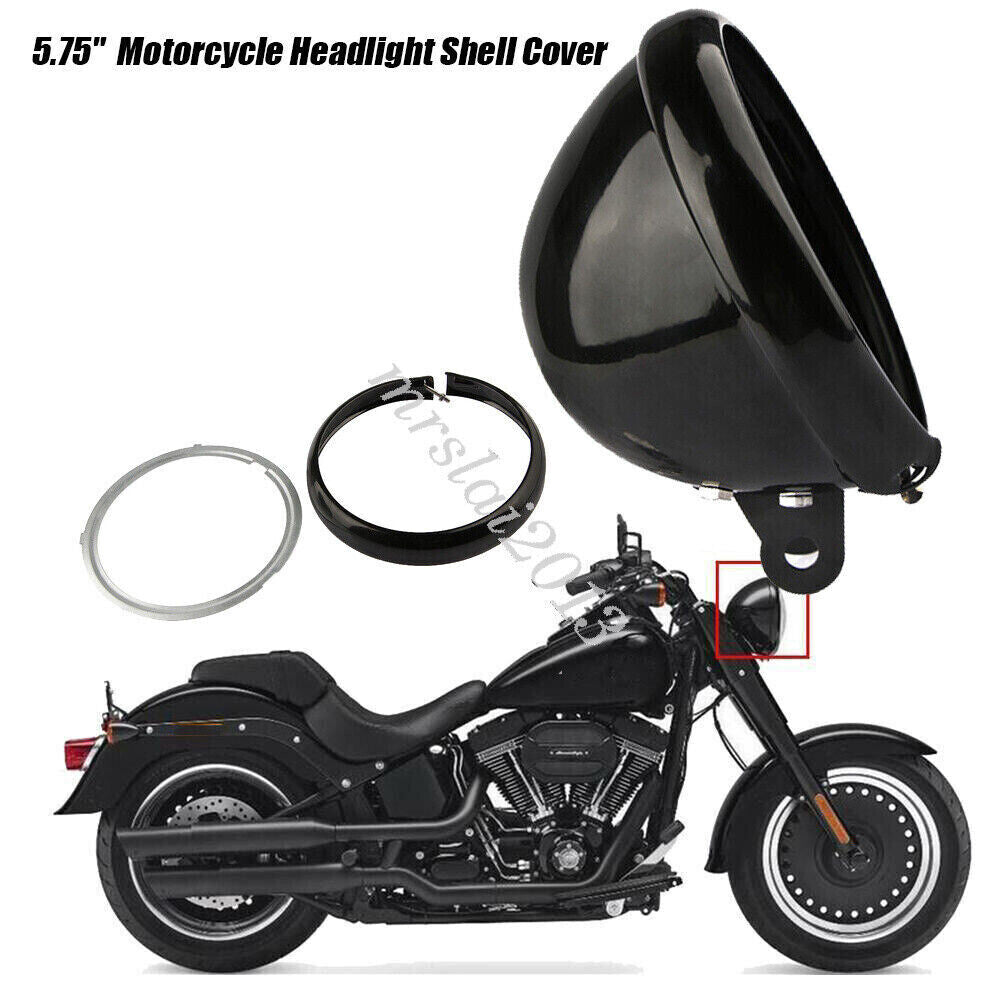 ya 4 6.22 Motorcycle Headlight Headlamp Bucket Housing Bottom Mount 5-3/4 Inch Black