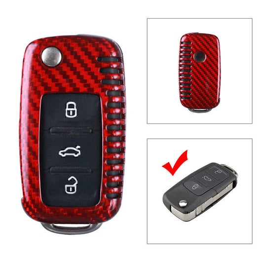 ya 10 5.28 Remote Key Shell Cover Case for VW for Golf R32 for JETTA Rabbit Polo Carbon Fiber Car