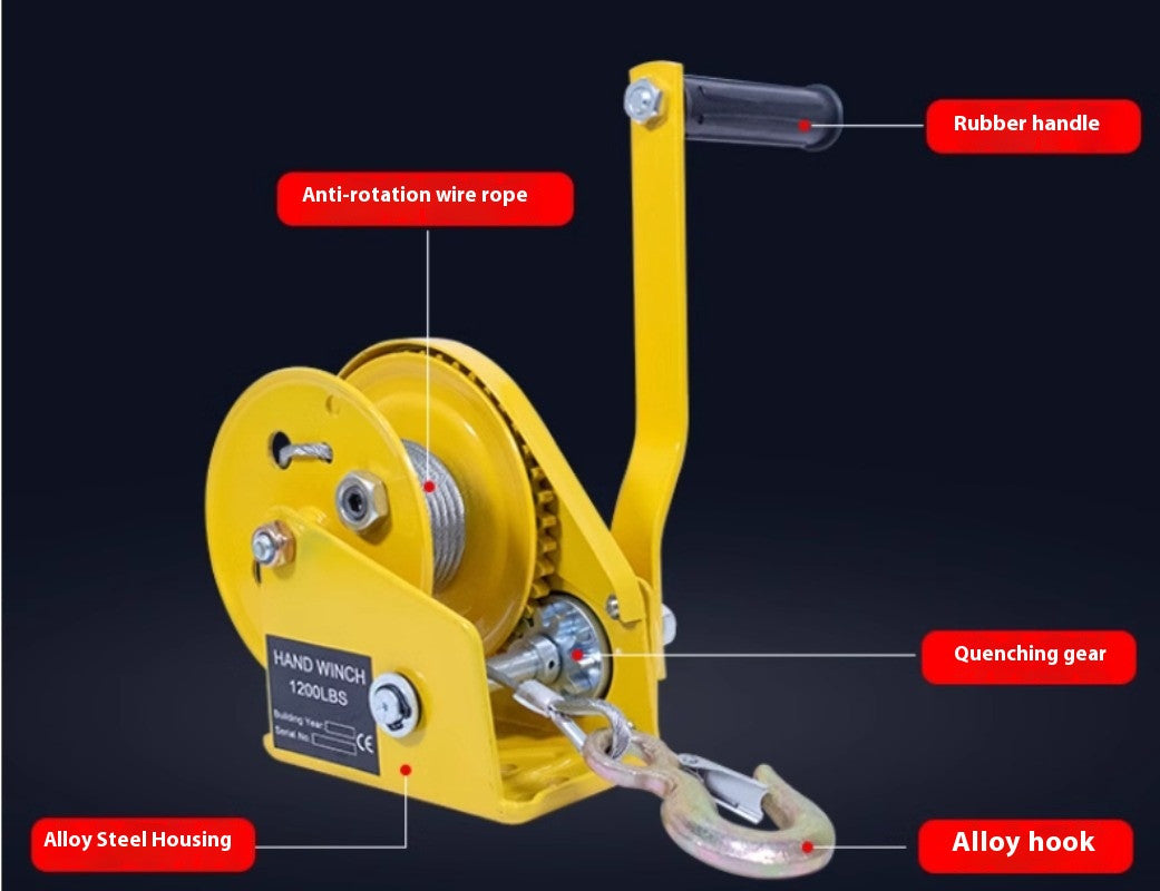 ya 26 7.28.3 1200LBS Self-locking hand winch Stainless steel Boat windlas truck lifting hoista